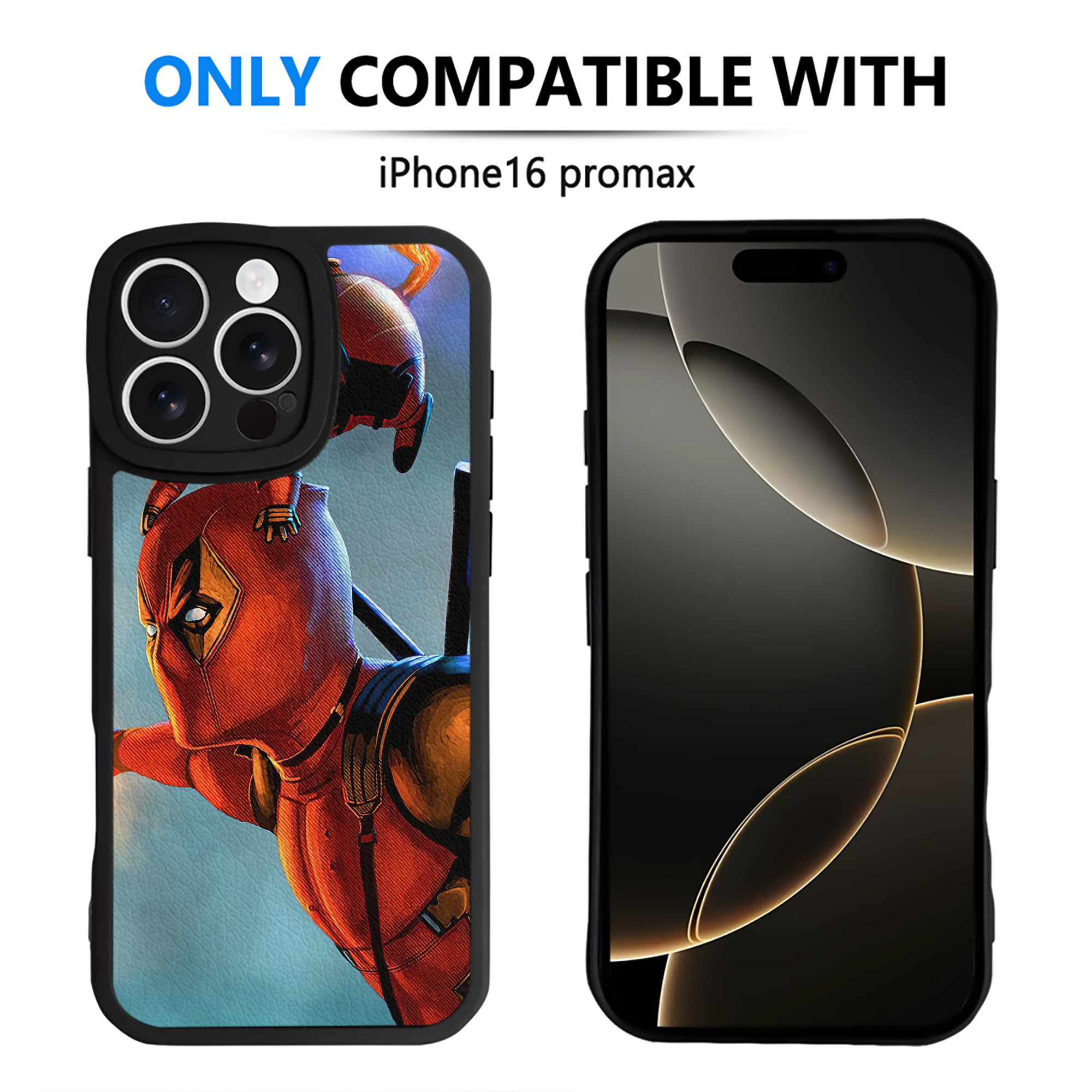 （画像用） Deadpool デッドプール 【iPhone 16シリーズ対応】シリコンスマホケース（レザー調） 材質：シリコン